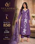 Purple Floral Rayon Kurta Set with Dupatta